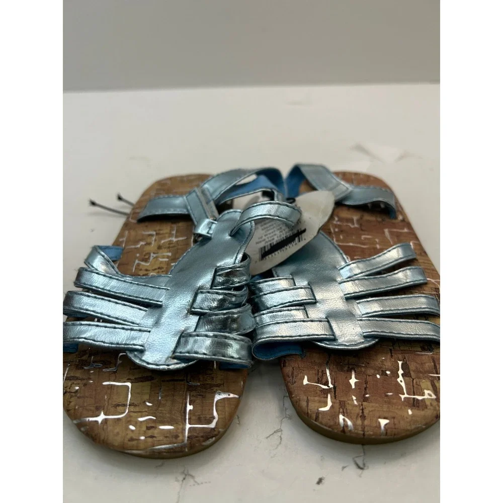 Ztties Metallic Strappy Gladiator Sandals Toddler Size XL 11/12 Light Blue